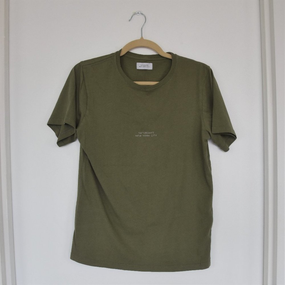 Saturdays NYC Olive Logo Tee